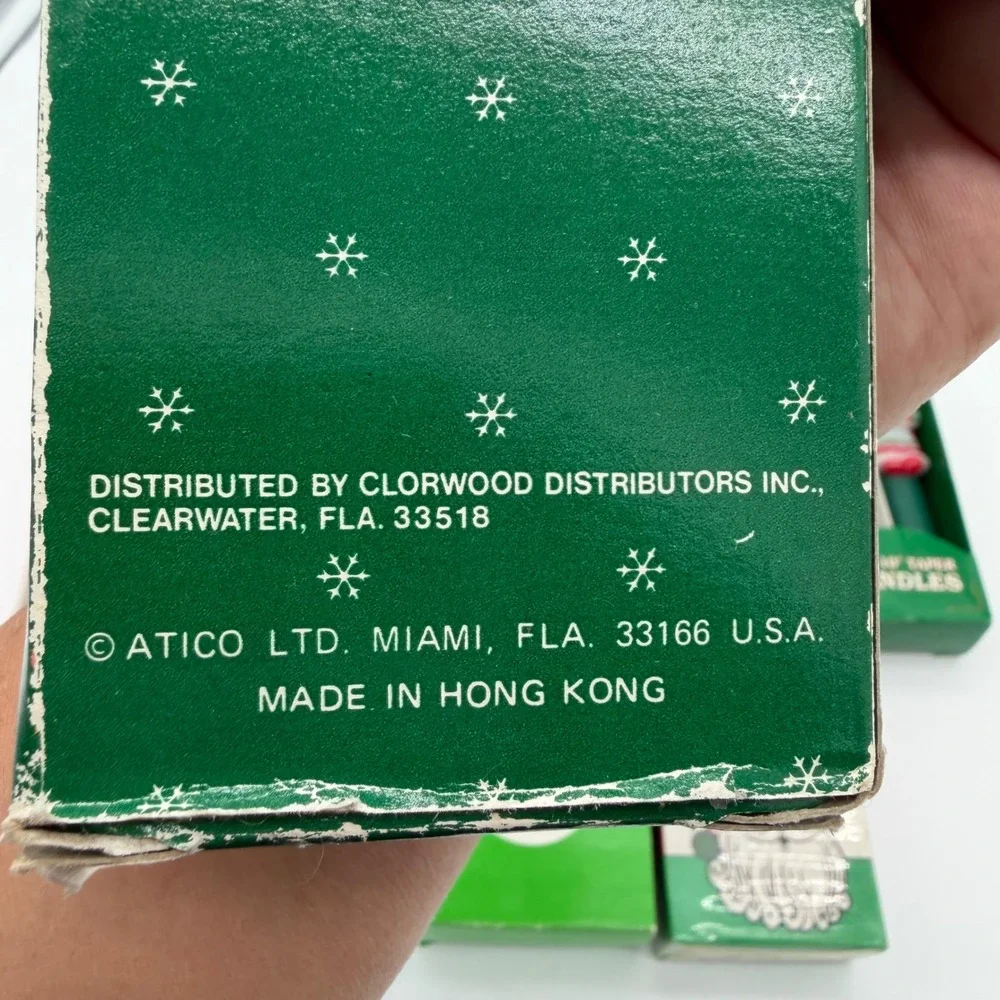 Vintage Christmas Taper Candles Set 10 Inch‎ Red Green White Santa Snowman 12pk